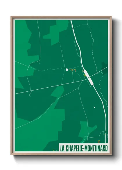 Une affiche de carte sur La Chapelle-Montlinard