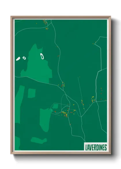 Une affiche de carte sur Laverdines