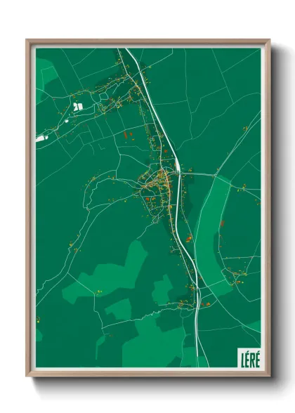 Une affiche de carte sur Léré