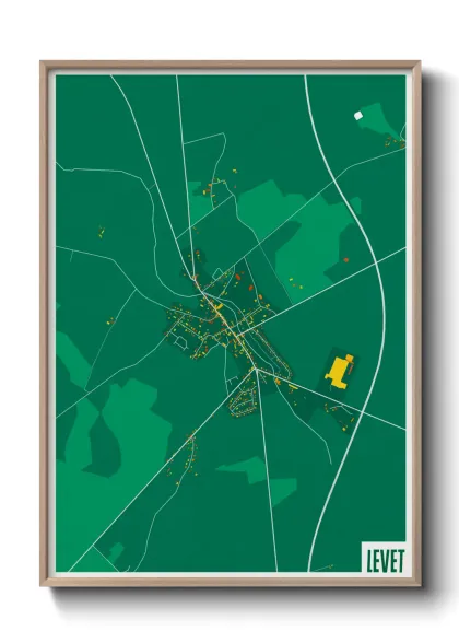 Une affiche de carte sur Levet