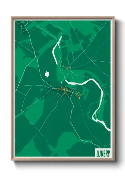 Une affiche de carte sur Lunery