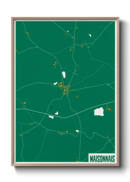 Une affiche de carte sur Maisonnais