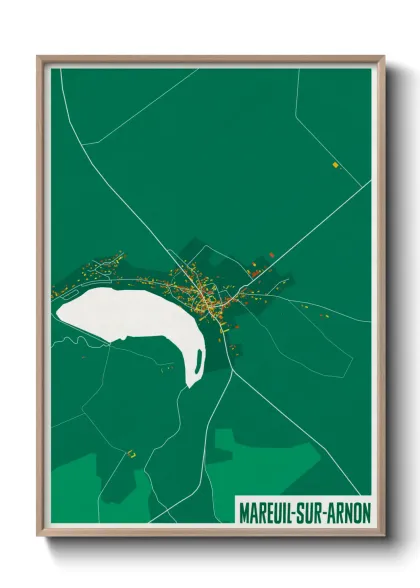 Une affiche de carte sur Mareuil-sur-Arnon