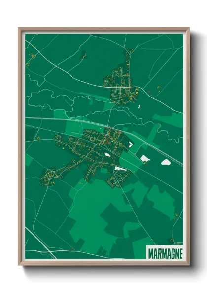 Une affiche de carte sur Marmagne