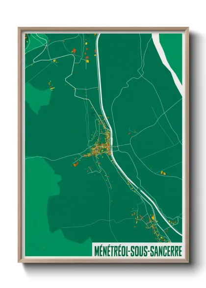 Une affiche de carte sur Ménétréol-sous-Sancerre