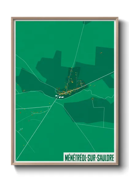 Une affiche de carte sur Ménétréol-sur-Sauldre