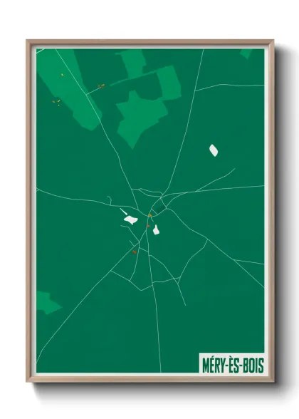 Une affiche de carte sur Méry-ès-Bois