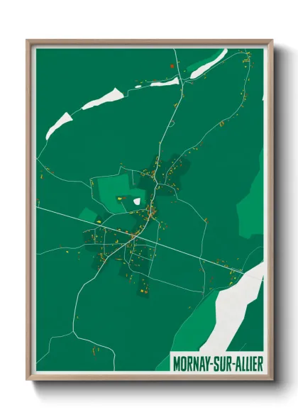 Une affiche de carte sur Mornay-sur-Allier