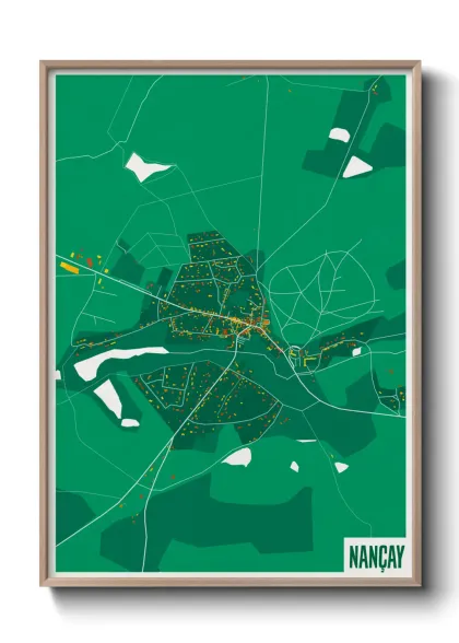 Une affiche de carte sur Nançay