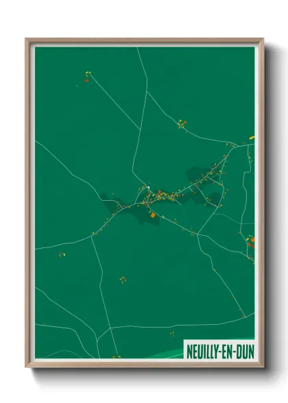 Une affiche de carte sur Neuilly-en-Dun