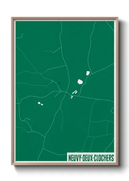 Une affiche de carte sur Neuvy-Deux-Clochers