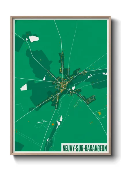 Une affiche de carte sur Neuvy-sur-Barangeon