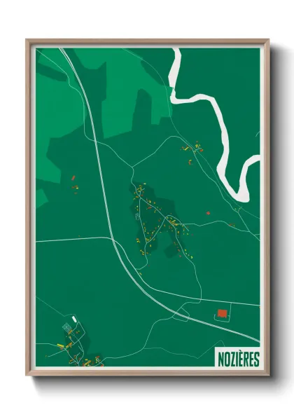 Une affiche de carte sur Nozières