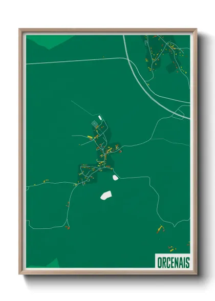 Une affiche de carte sur Orcenais