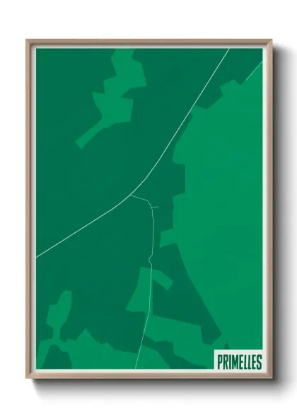 Une affiche de carte sur Primelles