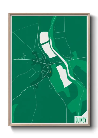 Une affiche de carte sur Quincy