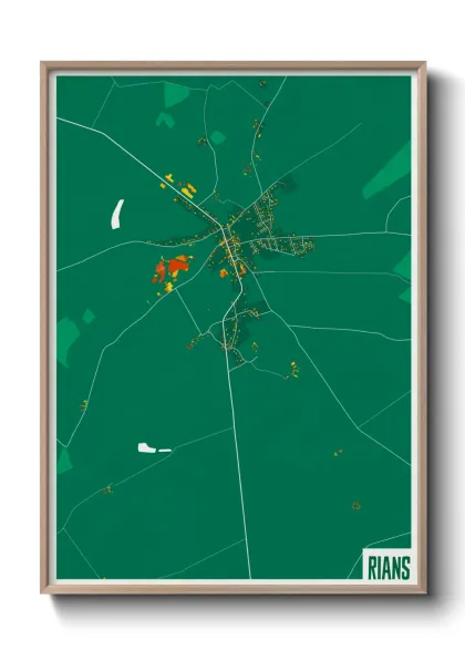Une affiche de carte sur Rians