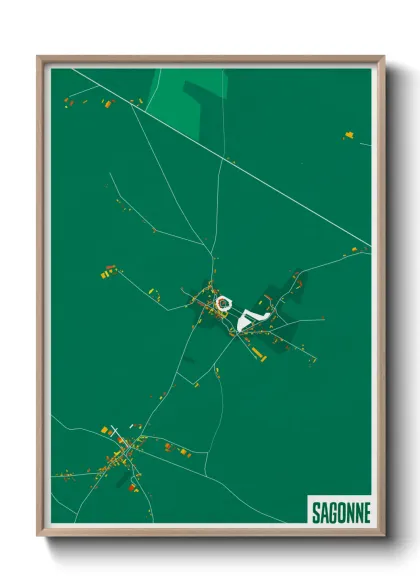 Une affiche de carte sur Sagonne