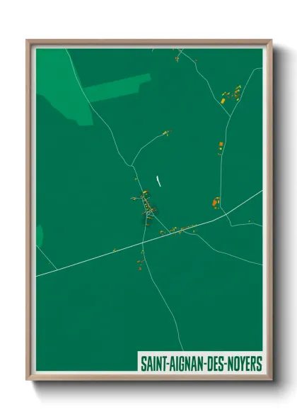 Une affiche de carte sur Saint-Aignan-des-Noyers