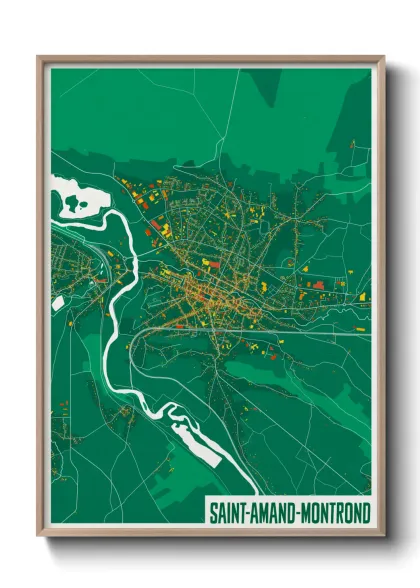 Une affiche de carte sur Saint-Amand-Montrond