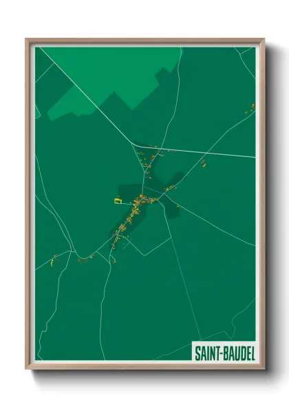 Une affiche de carte sur Saint-Baudel
