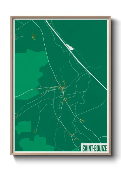 Une affiche de carte sur Saint-Bouize