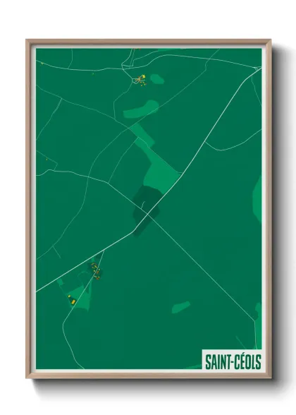 Une affiche de carte sur Saint-Céols