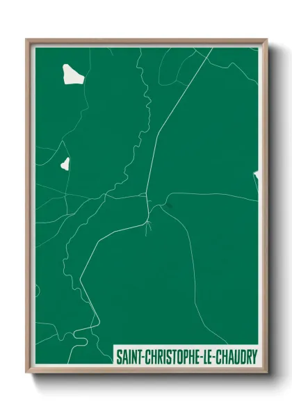 Une affiche de carte sur Saint-Christophe-le-Chaudry