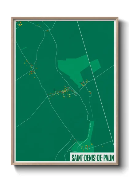Une affiche de carte sur Saint-Denis-de-Palin