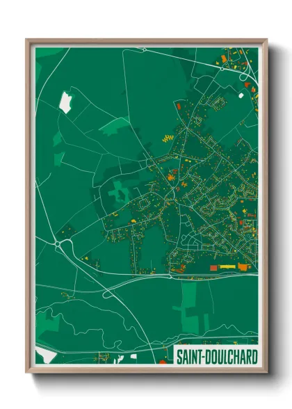 Une affiche de carte sur Saint-Doulchard