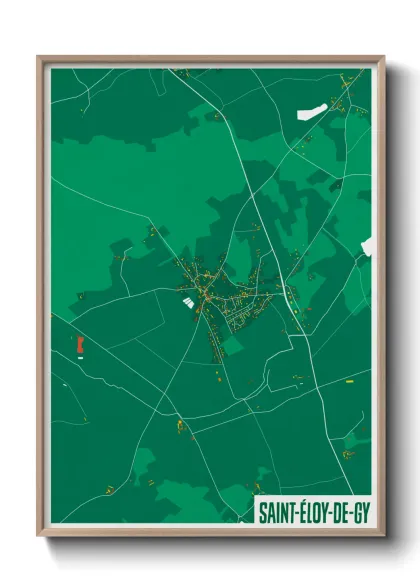Une affiche de carte sur Saint-Éloy-de-Gy
