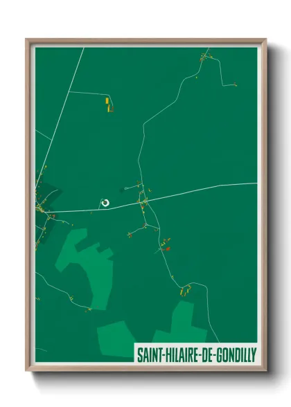 Une affiche de carte sur Saint-Hilaire-de-Gondilly