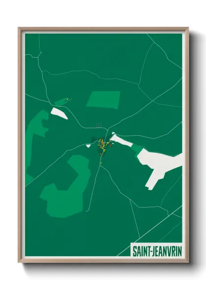 Une affiche de carte sur Saint-Jeanvrin