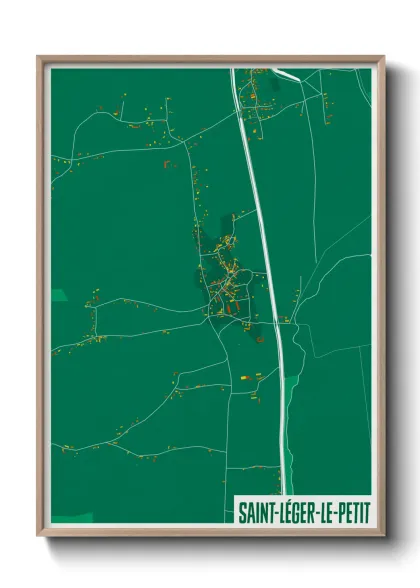 Une affiche de carte sur Saint-Léger-le-Petit