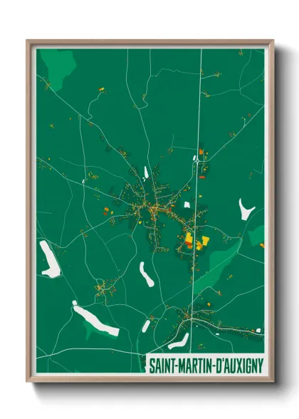 Une affiche de carte sur Saint-Martin-d'Auxigny