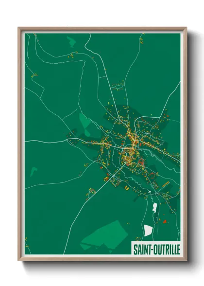 Une affiche de carte sur Saint-Outrille