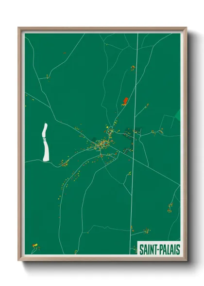 Une affiche de carte sur Saint-Palais