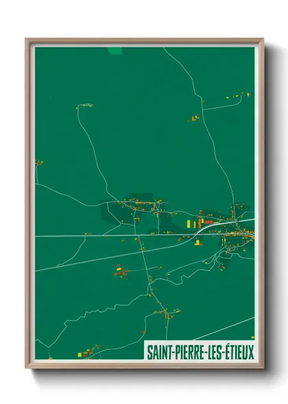 Une affiche de carte sur Saint-Pierre-les-Étieux