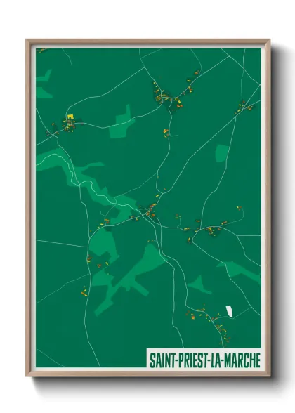 Une affiche de carte sur Saint-Priest-la-Marche