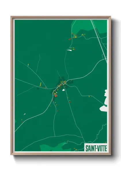 Une affiche de carte sur Saint-Vitte