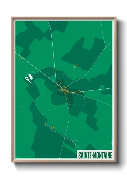 Une affiche de carte sur Sainte-Montaine
