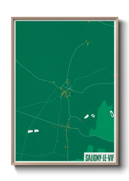 Une affiche de carte sur Saligny-le-Vif