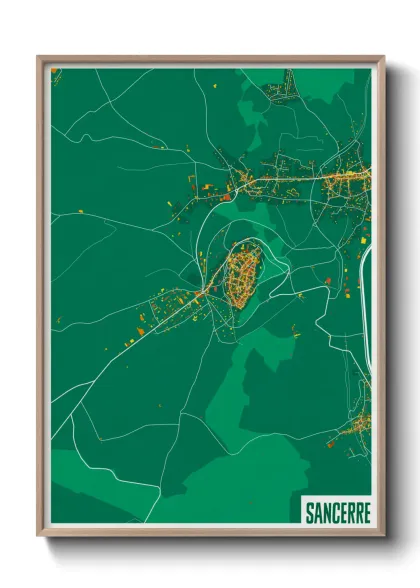 Une affiche de carte sur Sancerre