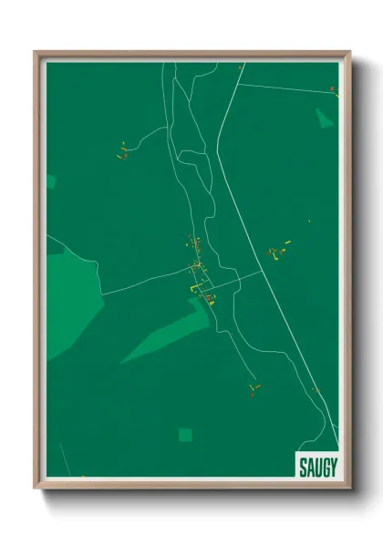 Une affiche de carte sur Saugy