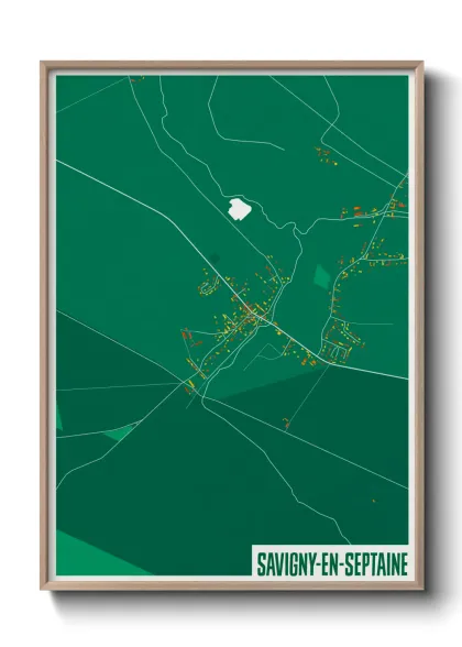 Une affiche de carte sur Savigny-en-Septaine