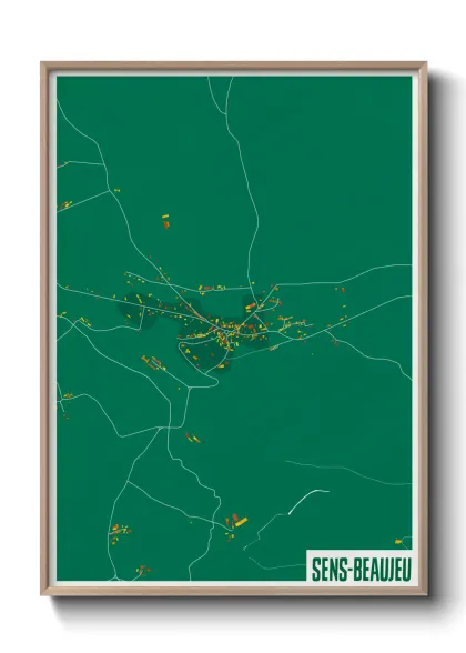 Une affiche de carte sur Sens-Beaujeu