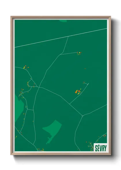 Une affiche de carte sur Sévry