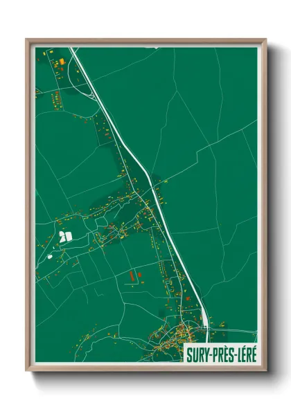 Une affiche de carte sur Sury-près-Léré