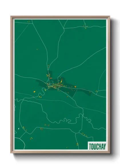 Une affiche de carte sur Touchay