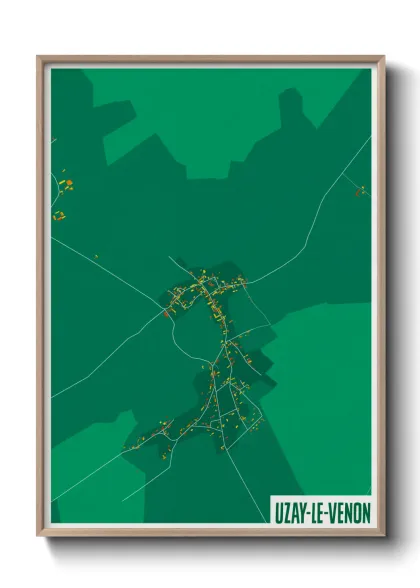 Une affiche de carte sur Uzay-le-Venon